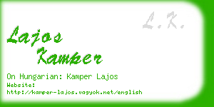 lajos kamper business card